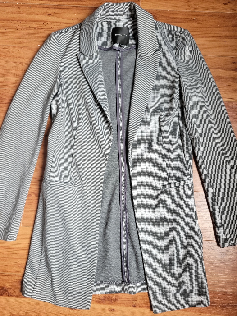 Dynamite Light Gray Long Blazer Coat